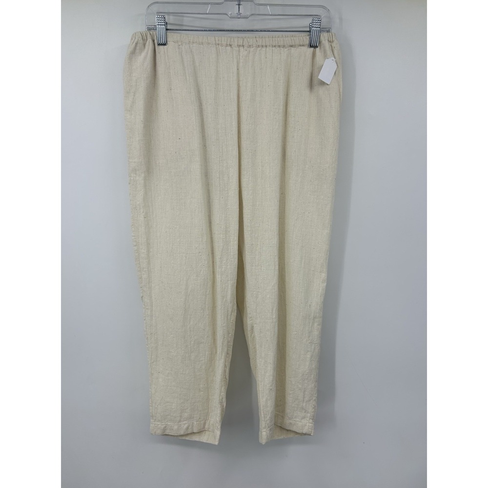 11.11 Women's Pants Undyed Organic Cotton Drawstring Pull On Summer Pants Size M